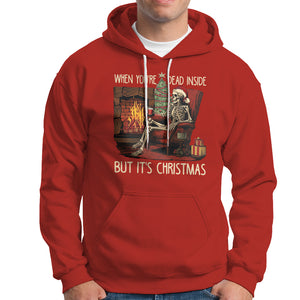 Skeleton Christmas Hoodie When You're Dead Inside But It's Xmas Chillin' TS02 Red Printyourwear