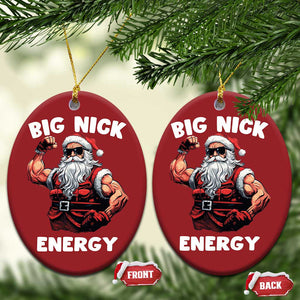 Cool Santa Claus Christmas Ornament Big Nick Energy TS02 Oval Red Print Your Wear