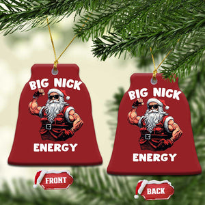 Cool Santa Claus Christmas Ornament Big Nick Energy TS02 Bell Flake Red Print Your Wear