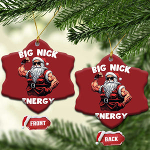 Cool Santa Claus Christmas Ornament Big Nick Energy TS02 Snow Flake Red Print Your Wear