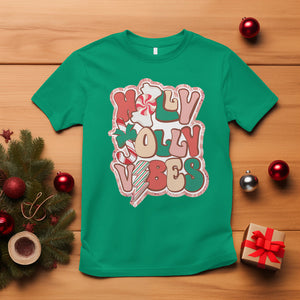 Groovy Christmas T Shirt Holly Jolly Vibes TS02 Irish Green Printyourwear