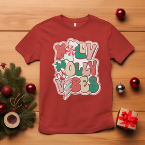 Groovy Christmas T Shirt Holly Jolly Vibes TS02 Red Printyourwear