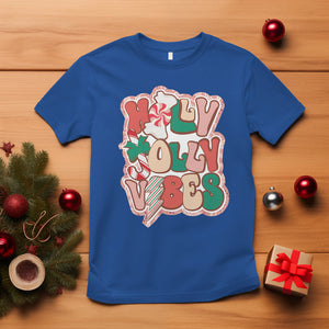 Groovy Christmas T Shirt Holly Jolly Vibes TS02 Royal Blue Printyourwear