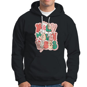 Groovy Christmas Hoodie Holly Jolly Vibes TS02 Black Printyourwear