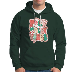 Groovy Christmas Hoodie Holly Jolly Vibes TS02 Dark Forest Green Printyourwear