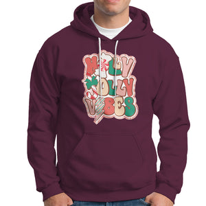 Groovy Christmas Hoodie Holly Jolly Vibes TS02 Maroon Printyourwear