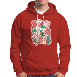 Groovy Christmas Hoodie Holly Jolly Vibes TS02 Red Printyourwear