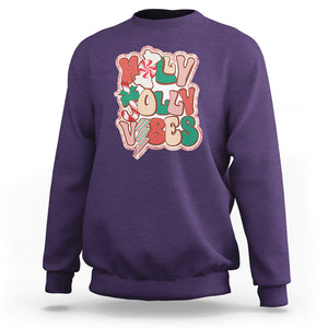 Groovy Christmas Sweatshirt Holly Jolly Vibes TS02 Purple Printyourwear