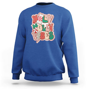 Groovy Christmas Sweatshirt Holly Jolly Vibes TS02 Royal Blue Printyourwear