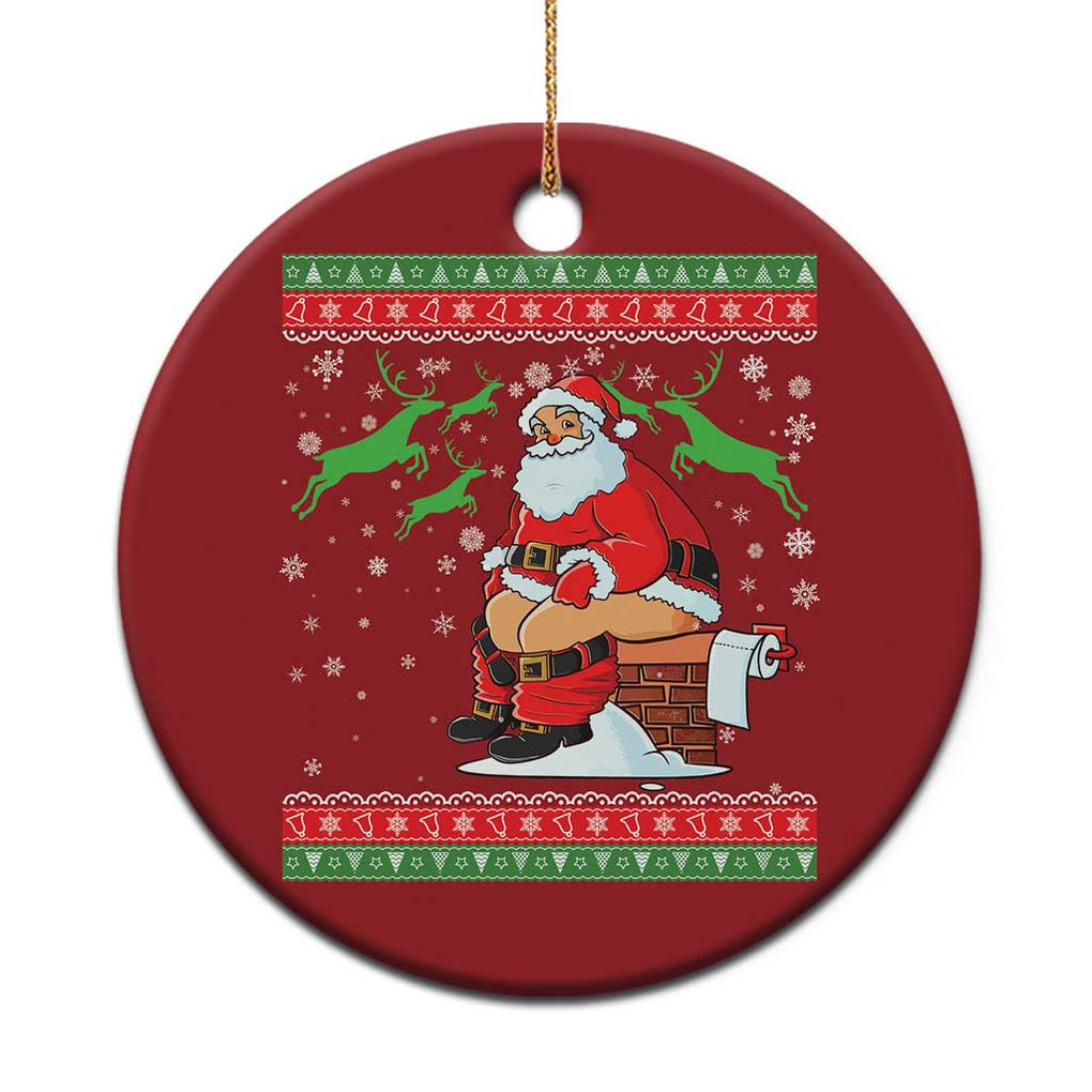 Funny Santa Claus Christmas Ornament Pooping Down The Chimney TS02 Print Your Wear