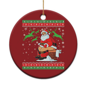 Funny Santa Claus Christmas Ornament Pooping Down The Chimney TS02 Print Your Wear