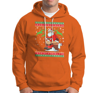 Funny Santa Claus Hoodie Pooping Down The Chimney Ugly Sweater Christmas TS02 Orange Printyourwear