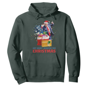 Christmas Trump Hoodie Got What I Wanted For Xmas 47th President American Flag TS02 Dark Forest Green Print Your Wear