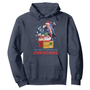 Christmas Trump Hoodie Got What I Wanted For Xmas 47th President American Flag TS02 Navy Print Your Wear