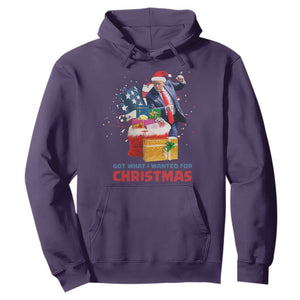 Christmas Trump Hoodie Got What I Wanted For Xmas 47th President American Flag TS02 Purple Print Your Wear