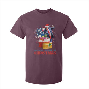 Christmas Trump T Shirt For Kid Got What I Wanted For Xmas 47th President American Flag TS02 Maroon Print Your Wear