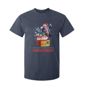 Christmas Trump T Shirt For Kid Got What I Wanted For Xmas 47th President American Flag TS02 Navy Print Your Wear