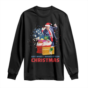 Christmas Trump Long Sleeve Shirt Got What I Wanted For Xmas 47th President American Flag TS02 Black Print Your Wear