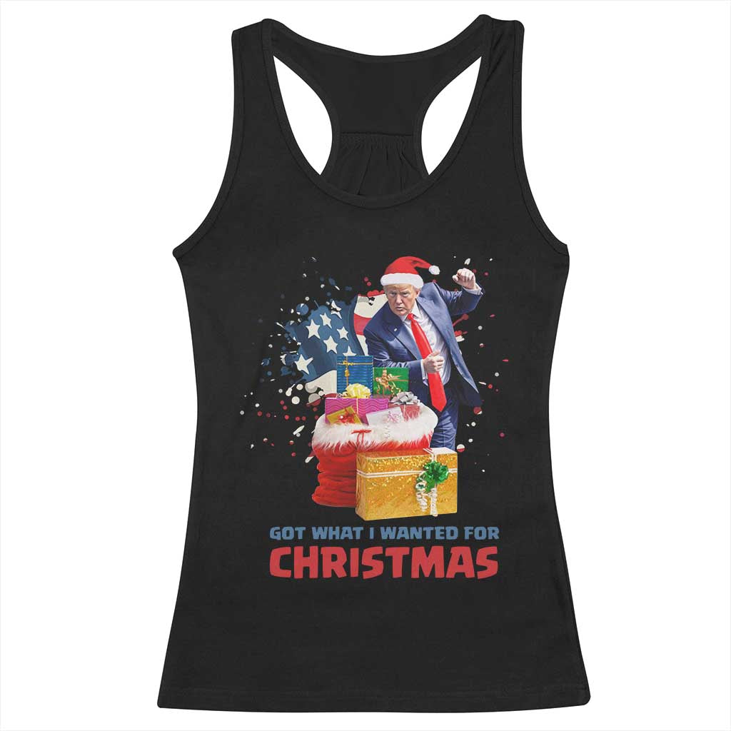 Christmas Trump Racerback Tank Top Got What I Wanted For Xmas 47th President American Flag TS02 Black Print Your Wear