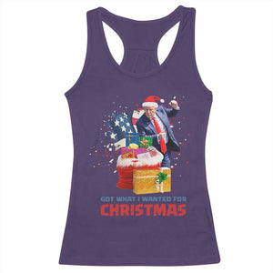 Christmas Trump Racerback Tank Top Got What I Wanted For Xmas 47th President American Flag TS02 Purple Print Your Wear