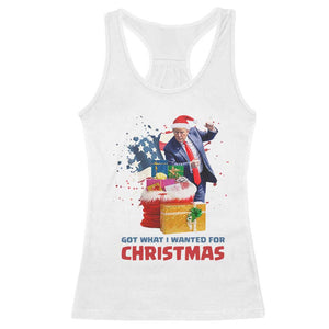 Christmas Trump Racerback Tank Top Got What I Wanted For Xmas 47th President American Flag TS02 White Print Your Wear