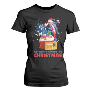 Christmas Trump T Shirt For Women Got What I Wanted For Xmas 47th President American Flag TS02 Black Print Your Wear