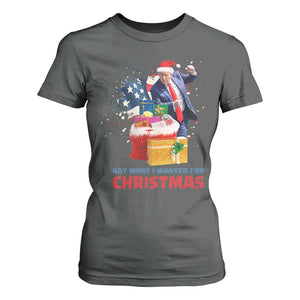 Christmas Trump T Shirt For Women Got What I Wanted For Xmas 47th President American Flag TS02 Dark Heather Print Your Wear