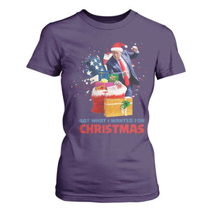 Christmas Trump T Shirt For Women Got What I Wanted For Xmas 47th President American Flag TS02 Purple Print Your Wear