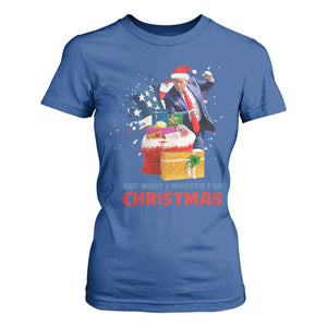 Christmas Trump T Shirt For Women Got What I Wanted For Xmas 47th President American Flag TS02 Royal Blue Print Your Wear