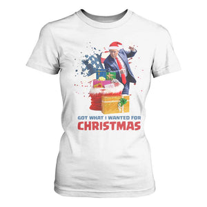 Christmas Trump T Shirt For Women Got What I Wanted For Xmas 47th President American Flag TS02 White Print Your Wear