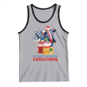 Christmas Trump Tank Top Got What I Wanted For Xmas 47th President American Flag TS02 Athletic Heather Black Print Your Wear