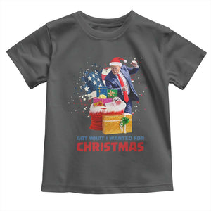 Christmas Trump Toddler T Shirt Got What I Wanted For Xmas 47th President American Flag TS02 Dark Heather Print Your Wear