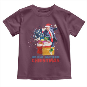 Christmas Trump Toddler T Shirt Got What I Wanted For Xmas 47th President American Flag TS02 Maroon Print Your Wear