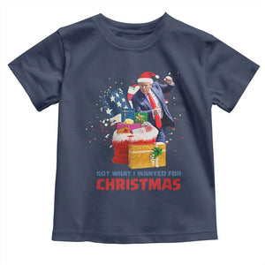 Christmas Trump Toddler T Shirt Got What I Wanted For Xmas 47th President American Flag TS02 Navy Print Your Wear