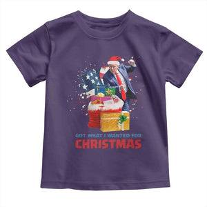 Christmas Trump Toddler T Shirt Got What I Wanted For Xmas 47th President American Flag TS02 Purple Print Your Wear