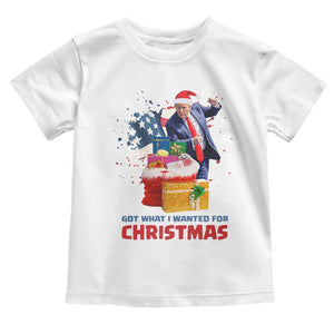 Christmas Trump Toddler T Shirt Got What I Wanted For Xmas 47th President American Flag TS02 White Print Your Wear