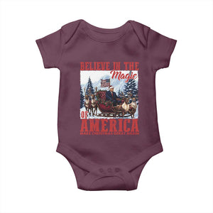 Christmas Trump Baby Onesie Believe In The Magic Of America Make Christmas Great Again US Flag TS02 Maroon Print Your Wear