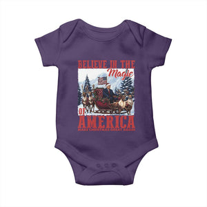 Christmas Trump Baby Onesie Believe In The Magic Of America Make Christmas Great Again US Flag TS02 Purple Print Your Wear