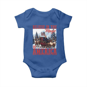 Christmas Trump Baby Onesie Believe In The Magic Of America Make Christmas Great Again US Flag TS02 Royal Blue Print Your Wear