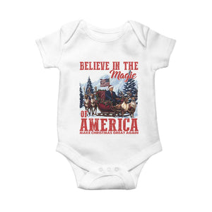 Christmas Trump Baby Onesie Believe In The Magic Of America Make Christmas Great Again US Flag TS02 White Print Your Wear