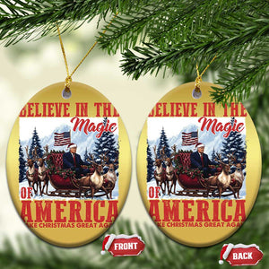 Xmas Trump Christmas Ornament Believe In The Magic Of America Make Christmas Great Again US Flag TS02 Oval Gold Print Your Wear