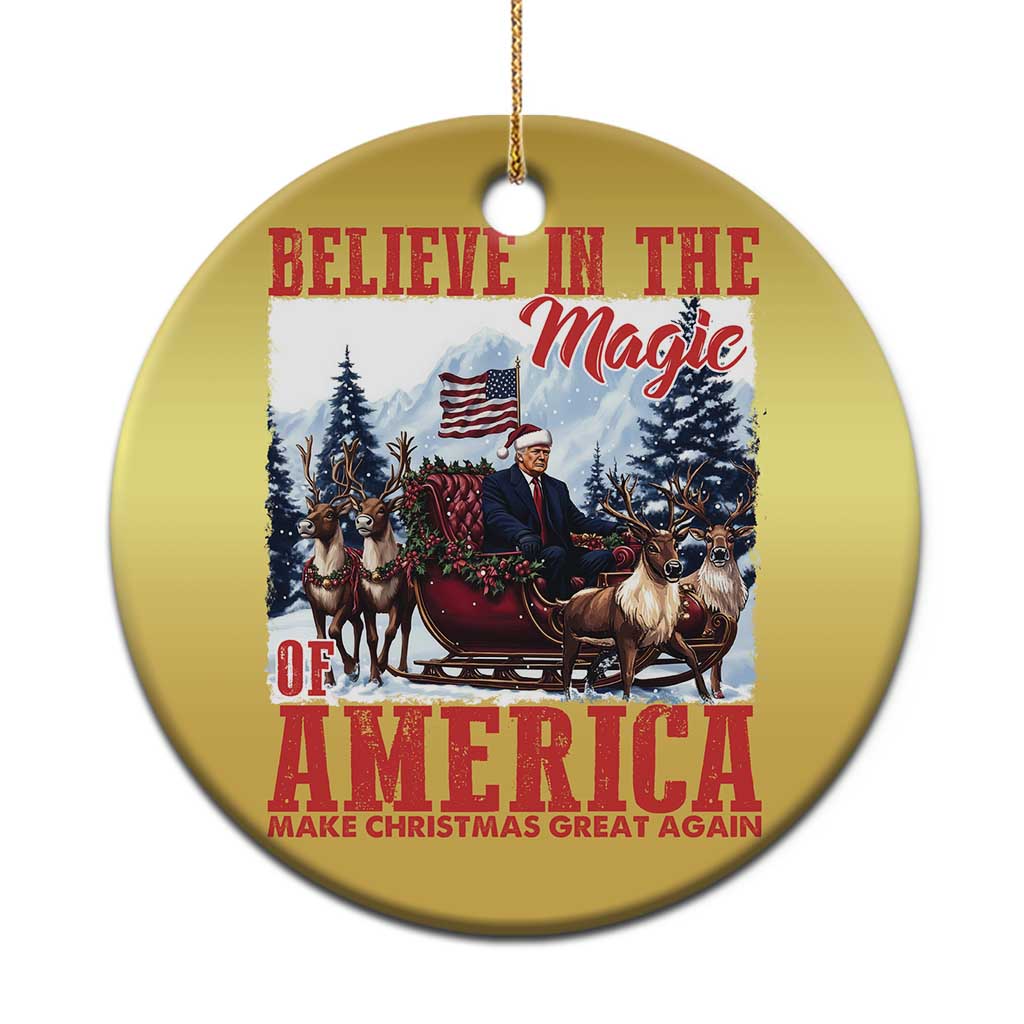 Xmas Trump Christmas Ornament Believe In The Magic Of America Make Christmas Great Again US Flag TS02 Print Your Wear