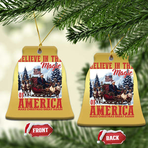 Xmas Trump Christmas Ornament Believe In The Magic Of America Make Christmas Great Again US Flag TS02 Bell Flake Gold Print Your Wear