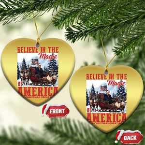 Xmas Trump Christmas Ornament Believe In The Magic Of America Make Christmas Great Again US Flag TS02 Heart Gold Print Your Wear