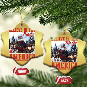 Xmas Trump Christmas Ornament Believe In The Magic Of America Make Christmas Great Again US Flag TS02 Snow Flake Gold Print Your Wear