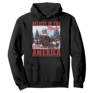 Christmas Trump Hoodie Believe In The Magic Of America Make Christmas Great Again US Flag TS02 Black Print Your Wear