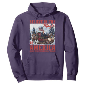 Christmas Trump Hoodie Believe In The Magic Of America Make Christmas Great Again US Flag TS02 Purple Print Your Wear