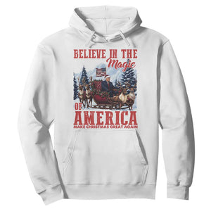 Christmas Trump Hoodie Believe In The Magic Of America Make Christmas Great Again US Flag TS02 White Print Your Wear