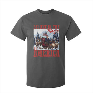 Christmas Trump T Shirt For Kid Believe In The Magic Of America Make Christmas Great Again US Flag TS02 Dark Heather Print Your Wear