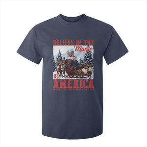 Christmas Trump T Shirt For Kid Believe In The Magic Of America Make Christmas Great Again US Flag TS02 Navy Print Your Wear